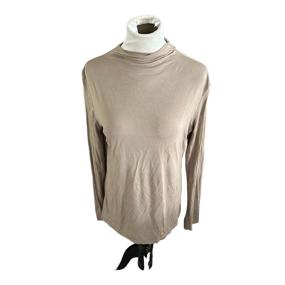 Light tan mock turtleneck top size large